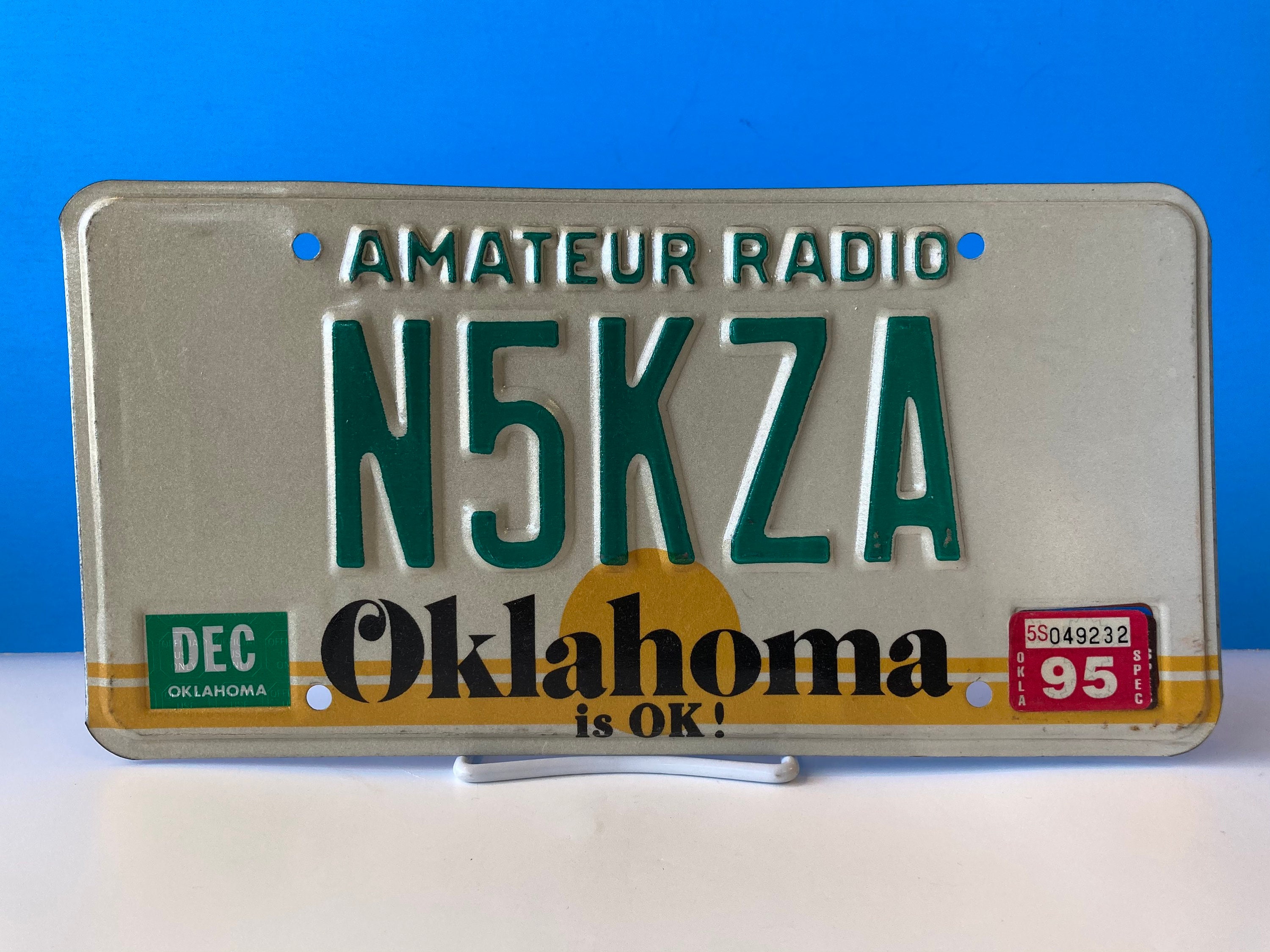 Pair Oklahoma is Ok Amateur Radio License Plates picture photo