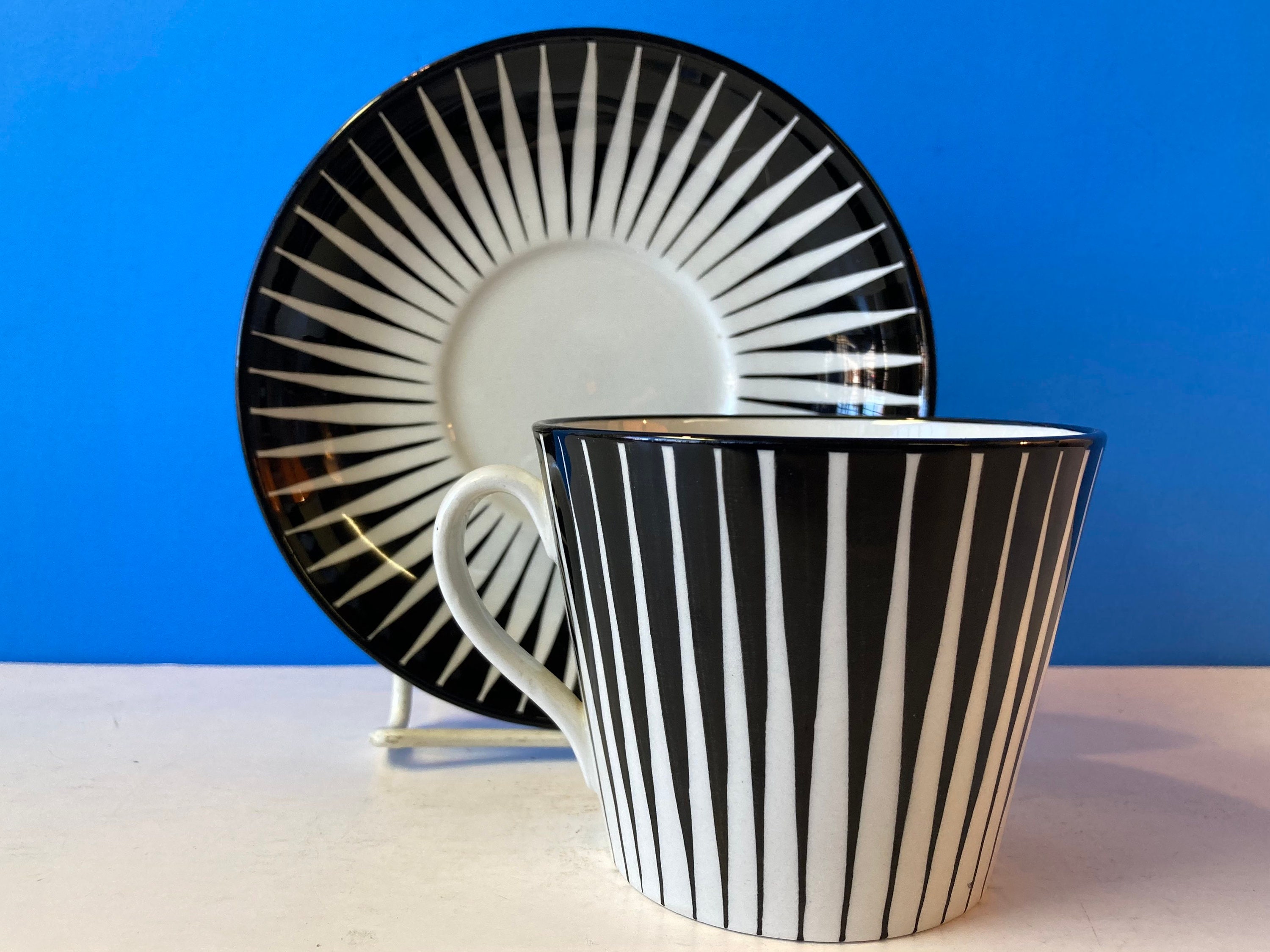 Zebra Cup & Saucer Upsala - Etsy