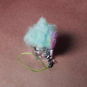 Soft Fur Keycap Keychain | Mini Clicky Switch Charm | ADHD Fidget