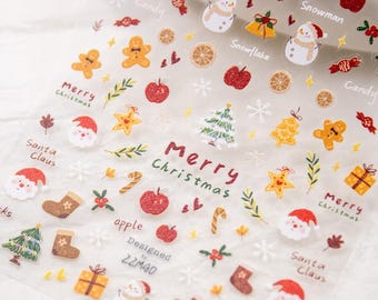 Gingerbread Christmas Nail Stickers, 3D Nail Decals