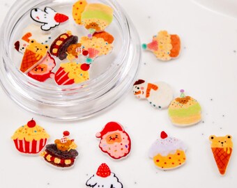 Pote de confeitaria Sweet Winter, enfeites para unhas