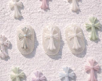 Silikonowa forma do paznokci w kształcie gotyckiego krzyża, zdobienie paznokci z 3D, trend koreańsko-japoński