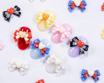 Moon Prism Bow Nail Charms (2pc)