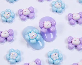 Ciondoli per unghie a forma di coniglietto pastello (2 pezzi): nail art kawaii