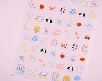 Happy Day Nail Stickers, 3D Nail Decals