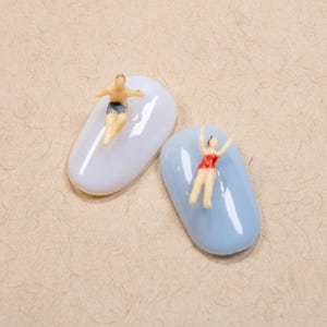 Tiny Swimmer Nail Charms (10pc): Colorful 3D Summer Nail Art image 3