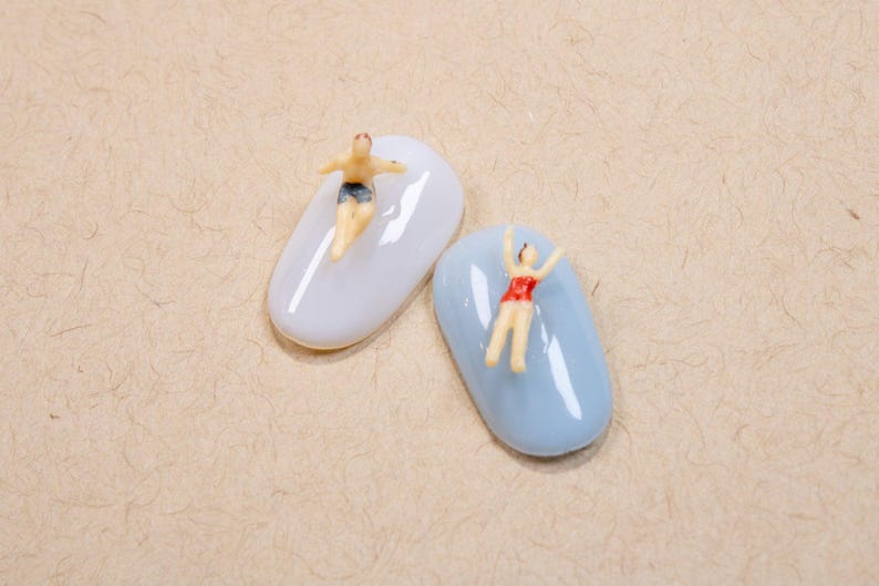 Tiny Swimmer Nail Charms (10pc): Colorful 3D Summer Nail Art image 3