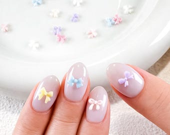 Charms per unghie a forma di fiocco di caramelle (10 pezzi): decorazione per nail art color pastello