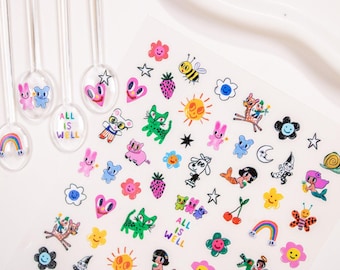 All Is Well Nail Stickers, 3D Nail Decals