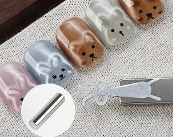 Cat Eye Nail Bunny Magnet Plate (4pc Set + Magnet)