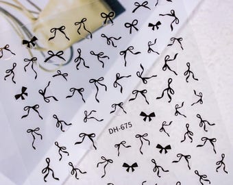 The 4 Color Classic Bow Nail Stickers, 3D Nail Decals