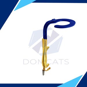 C-Shaped Breast Retractor – Stainless Steel Replica with Insulated Handle & Fiber Optic Port for Art or Display