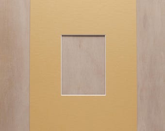 Kit de cartulina amarilla (Sunny) – Cartulina de 8×10 con abertura personalizada para impresiones A7 / Kit de montaje flotante / Papel de respaldo para acuarela / Arte de pared