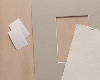 Kit de cartón para enmarcar – Cartón de 8×10 con abertura personalizada para impresiones A7 / Kit de montaje flotante / Papel de respaldo para acuarela / Arte de pared / Decoración del hogar