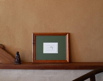 Lámina minimalista estampada con lámina metálica – Papel de cáñamo repujado para pared (A7) / Estilo costero