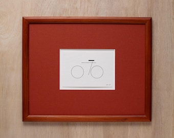 Lámina minimalista estampada con lámina metálica – Arte mural en papel de cáñamo repujado (A7) / PDX Ride