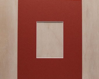Kit de cartulina Terre Rouge (marrón rojizo) – Cartulina de 8×10 con abertura personalizada para impresiones A7 / Kit de montaje flotante / Arte de pared