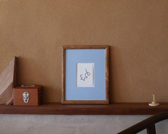 Lámina minimalista estampada con lámina metálica – Arte mural en papel de cáñamo repujado (A7) / La naturaleza no tiene prisa