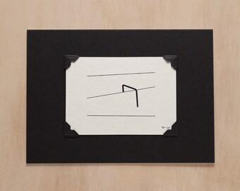 Lámina minimalista estampada con lámina metálica – Papel de cáñamo repujado para pared (A7) / Estilo costero