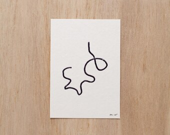 Lámina minimalista estampada con lámina metálica – Arte mural en papel de cáñamo repujado (A7) / La naturaleza no tiene prisa