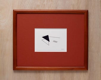 Lámina minimalista estampada con lámina metálica – Arte mural en papel de cáñamo repujado (A7) / Matcha Date