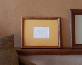 Lámina minimalista estampada con lámina metálica – Arte mural en papel de cáñamo repujado (A7) / PDX Ride