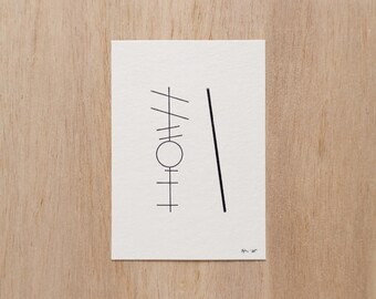 Lámina minimalista estampada con lámina metálica – Papel de cáñamo repujado para pared (A7) / Venice Beach