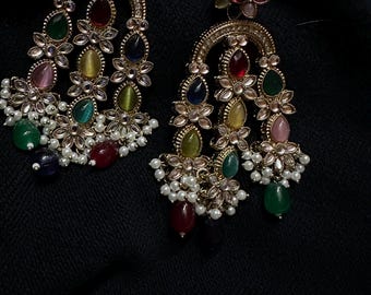 Multi Polki Jhumkas