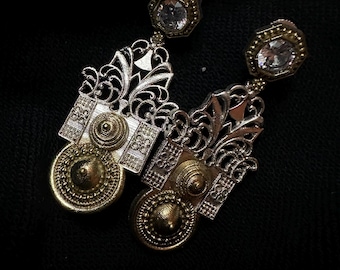 Oxidize Earrings Dual Tone