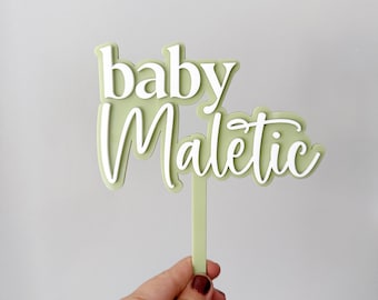 Custom Baby Shower Cake Topper | Acrylic Baby Shower Decorations