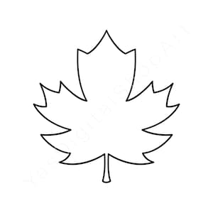 Simple Maple Leaf Outline SVG PNG, Vector Cut file, Maple Leaf Silhouette Clipart, Png Dxf Eps