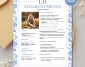 Sorority Resume Template with Photo, Editable Resume and Cover Letter for Sorority Recruitment, Rush Resume Template, PNM Resume, Grad 2026