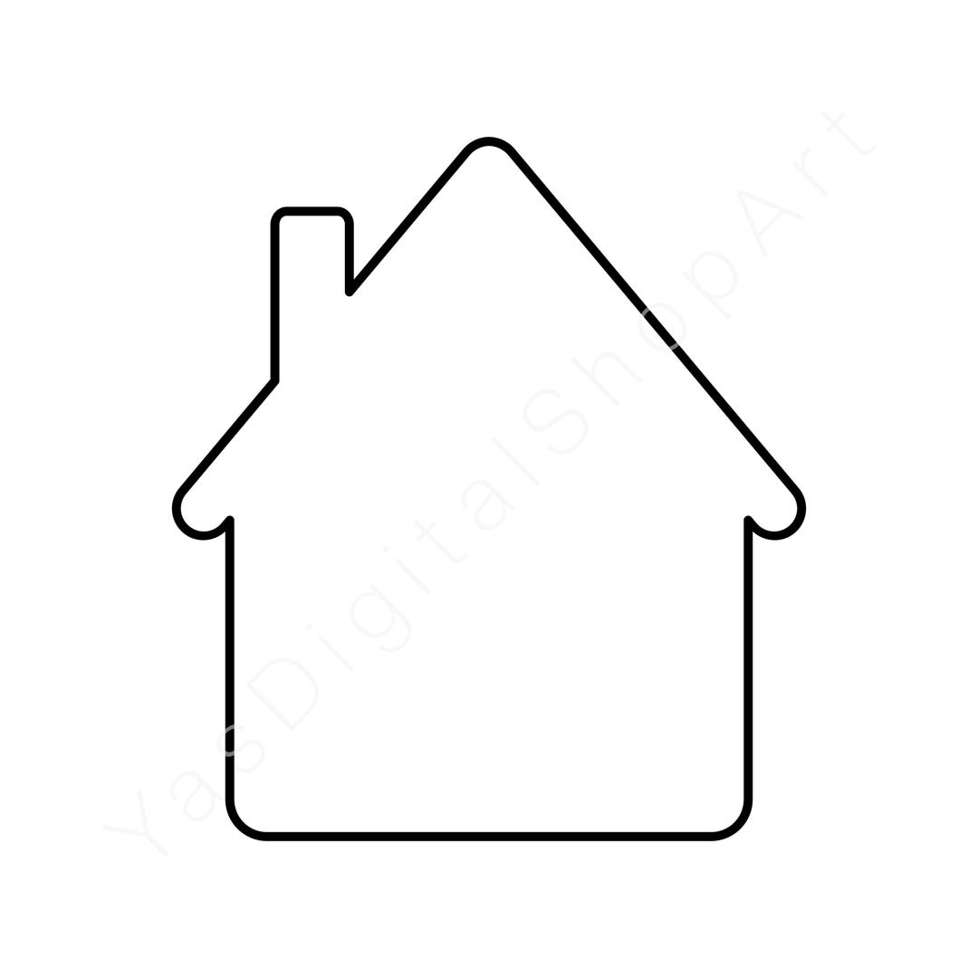 Simple House Outline SVG PNG, Vector Cut File, House Silhouette Clipart ...