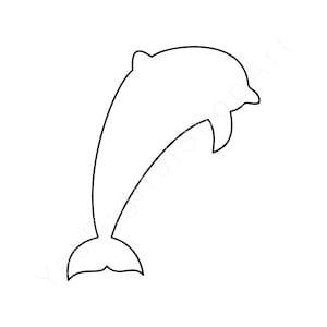Simple Dolphin Outline SVG PNG, Vector Cut file, Dolphin Silhouette Clipart, Png Dxf Eps