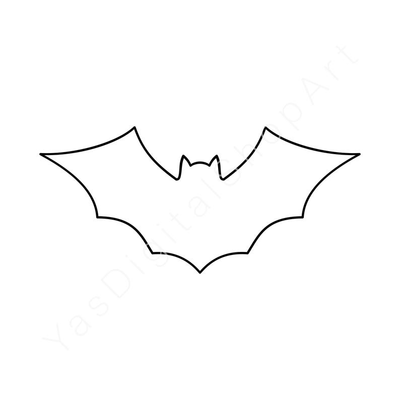 Simple Bat Outline SVG PNG, Bat Vector Cut File, Fall Bat Silhouette ...