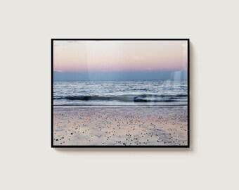 Ocean Foam Photography Print: Minimalist Blue Sea Coastal Wall Art (Digital Download)
