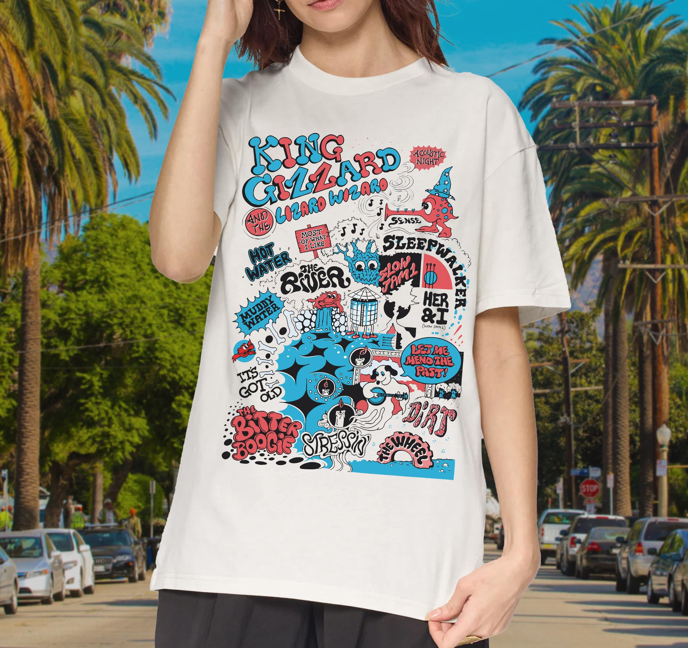 Camiseta Algodao King Gizzard E The Lizard Wizard Banda De Rock Alternativa Indie Unissex I.897640504