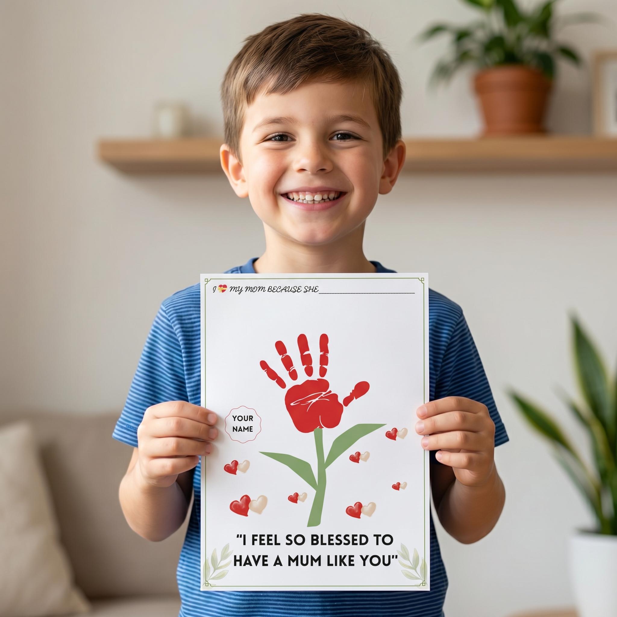 Mothers Day Flower Handprint Craft Keepsake | Printable PDF Craft ...