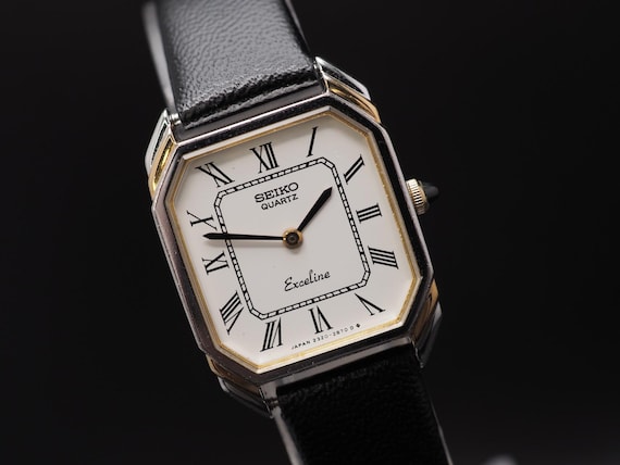 US Duty Paid 1981 N MINT Seiko Exceline 2320-6440 Two-Tone Roman Qz 22mm Women Watch Japan
