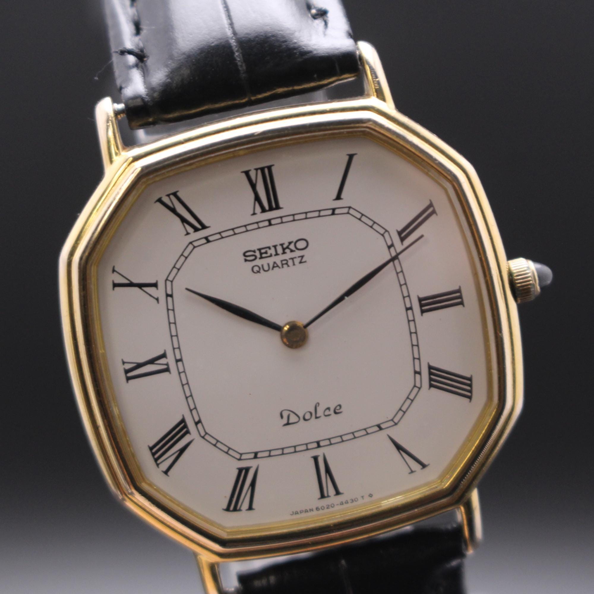 Vintage 1981 [NEAR MINT] Seiko Dolce 6020-5970 10K Gold Roman