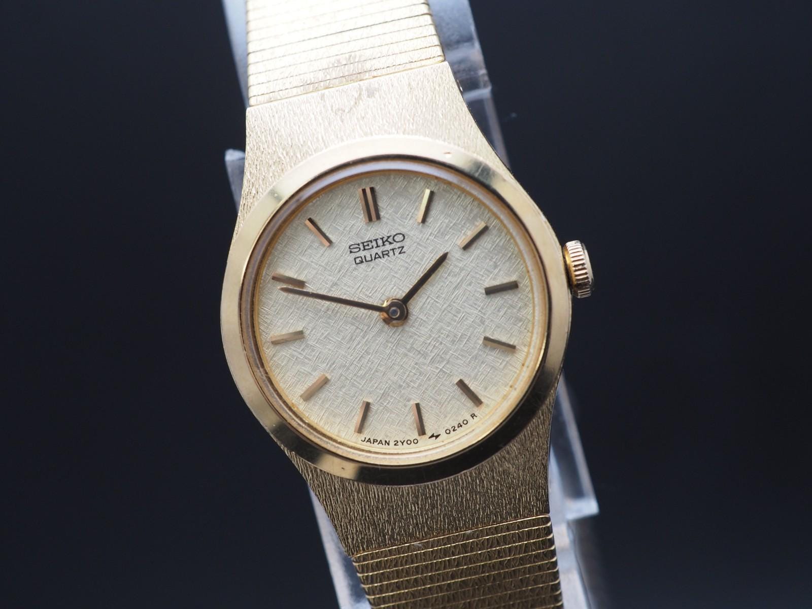 Seiko Gold Tone Rectangular Vintage Quartz Watch 2Y00-5G10 Womens Seiko 2y00 Watches - Etsy main image 3