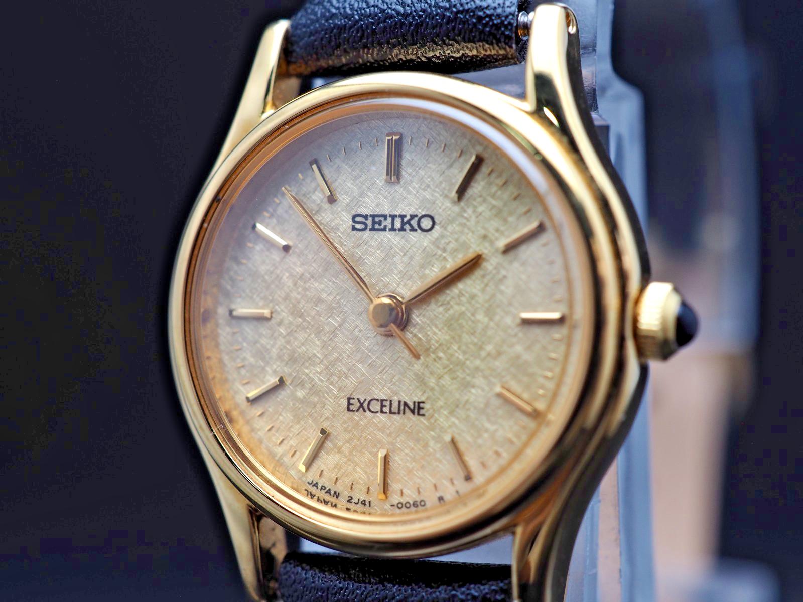 Vintage 1999 [N MINT] Seiko Exceline 2J41-0040 Gold Qz 21mm Womens