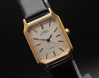Orologio da donna Citizen Forma 5430-F40071 Gold Tank Qz 19 mm, vintage, in condizioni perfette (N MINT), prodotto in Giappone.