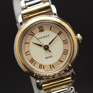Relógio feminino Seiko Lucent 4N21-0360 Tone Round Roman Qz, vintage, 1992 [quase novo]