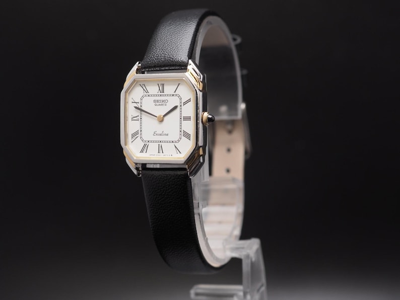 US Duty Paid 1981 N MINT Seiko Exceline 2320-6440 Two-Tone Roman Qz 22mm Women Watch Japan image 3