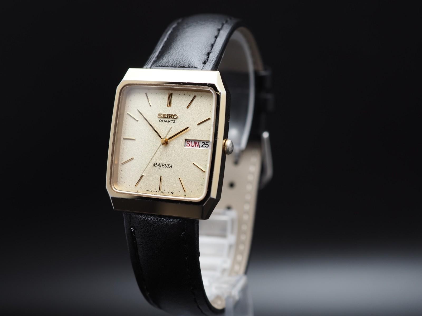 Vintage 1985 [EXC+5] Seiko Majesta 9063-5020 Gold Tank Quartz 29mm