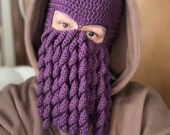 Crochet Cthulhu Ski Mask - Purple - READY TO SHIP
