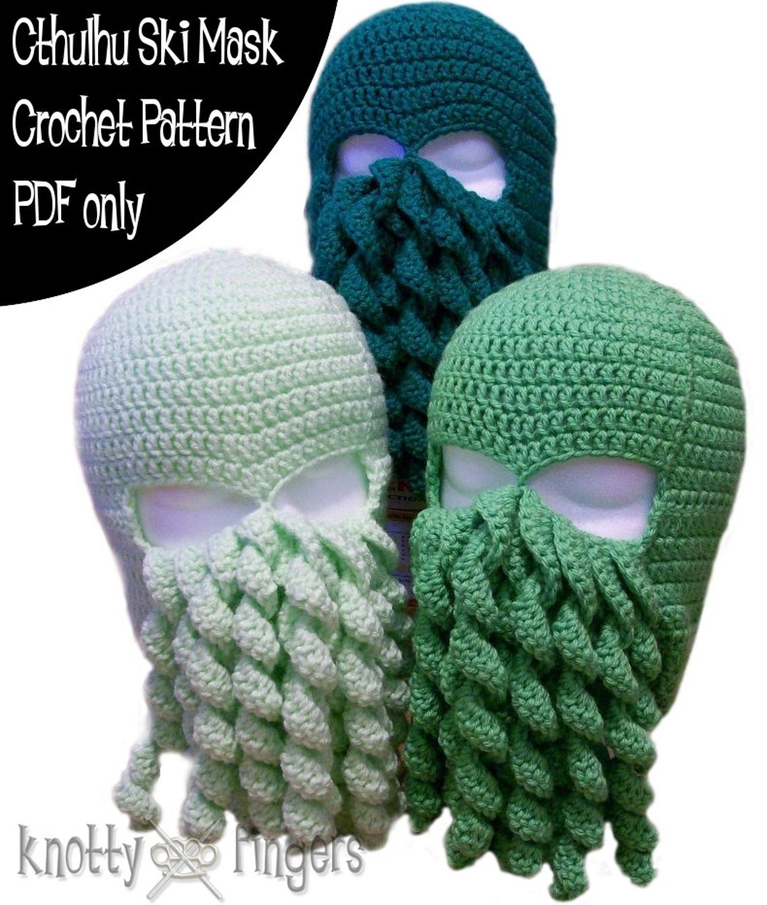 Crochet Pattern - Cthulhu Ski Mask - PDF File Only - Etsy