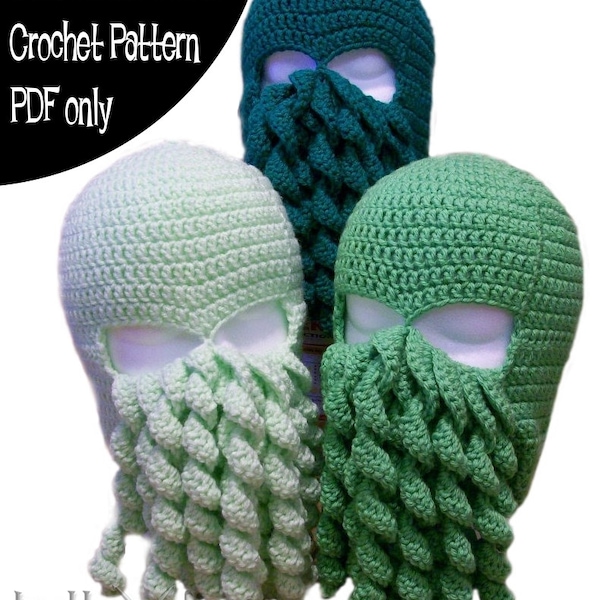 Crochet Pattern - Cthulhu Ski Mask - PDF file only