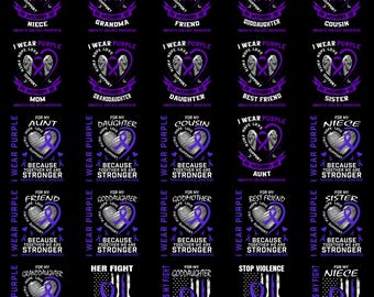 Purple October PNG – Domestic Violence Awareness Quote, Ribbon Support Sarcastic Sublimation Digital Design